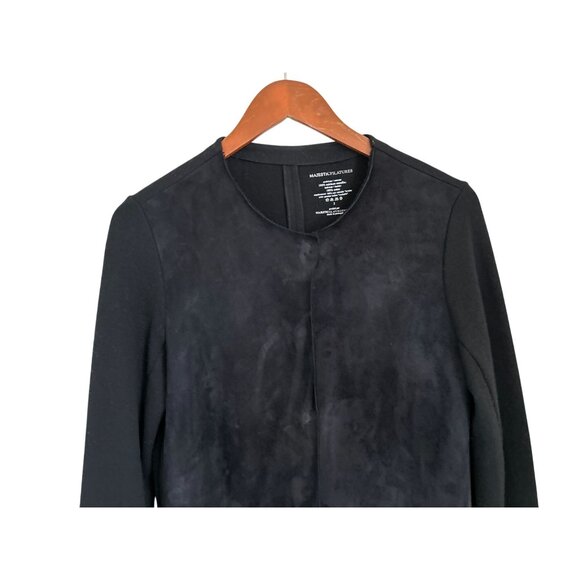 Majestic Filatures Black Mixed-Media Long Sleeve Open Cardigan Jacket Women Size - Picture 2 of 7